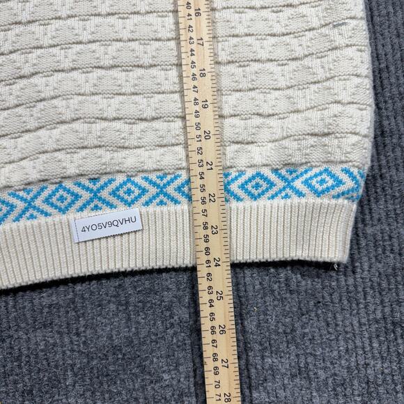 Vintage Cabelas Sweater Mens Small Cream 90s Pullover Granpa Western Embroidery - Picture 6 of 6